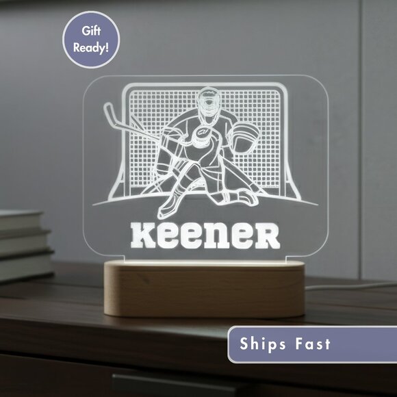 Custom Hockey LED Lamp – Unique Sports-Themed Nightlight - Picture 1 of 8